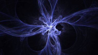 Soyut mavi fraktal ışık arkaplanı 3 boyutlu oluşturuluyor