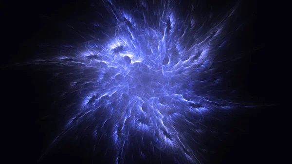 3Dレンダリング抽象的な青のフラクタルライトの背景 — ストック写真