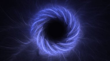 Soyut mavi fraktal ışık arkaplanı 3 boyutlu oluşturuluyor