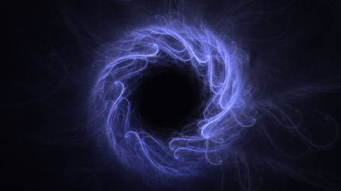 Soyut mavi fraktal ışık arkaplanı 3 boyutlu oluşturuluyor