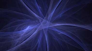Soyut mavi fraktal ışık arkaplanı 3 boyutlu oluşturuluyor