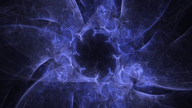 Soyut mavi fraktal ışık arkaplanı 3 boyutlu oluşturuluyor
