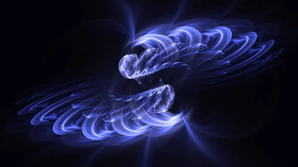 Rendering Abstract Blue Fractal Light Background — Stock Photo, Image