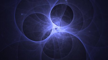 Soyut mavi fraktal ışık arkaplanı 3 boyutlu oluşturuluyor