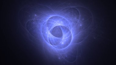 Soyut mavi fraktal ışık arkaplanı 3 boyutlu oluşturuluyor