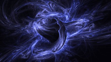 Soyut mavi fraktal ışık arkaplanı 3 boyutlu oluşturuluyor