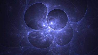 Soyut mavi fraktal ışık arkaplanı 3 boyutlu oluşturuluyor