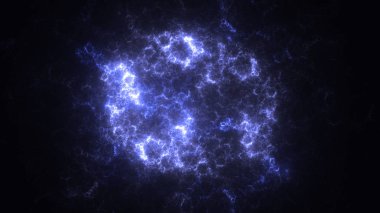 Soyut mavi fraktal ışık arkaplanı 3 boyutlu oluşturuluyor