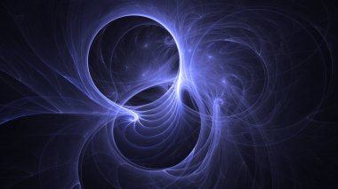 Soyut mavi fraktal ışık arkaplanı 3 boyutlu oluşturuluyor
