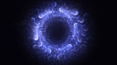 Soyut mavi fraktal ışık arkaplanı 3 boyutlu oluşturuluyor