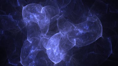 Soyut mavi fraktal ışık arkaplanı 3 boyutlu oluşturuluyor