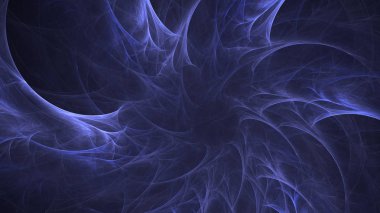 Soyut mavi fraktal ışık arkaplanı 3 boyutlu oluşturuluyor