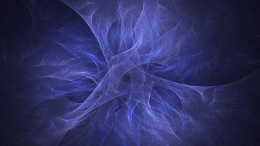 Soyut mavi fraktal ışık arkaplanı 3 boyutlu oluşturuluyor