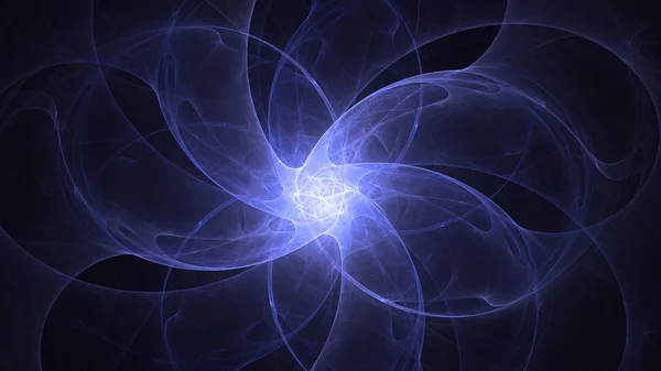 Soyut mavi fraktal ışık arkaplanı 3 boyutlu oluşturuluyor