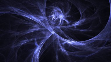 Soyut mavi fraktal ışık arkaplanı 3 boyutlu oluşturuluyor