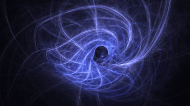 Soyut mavi fraktal ışık arkaplanı 3 boyutlu oluşturuluyor