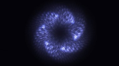 Soyut mavi fraktal ışık arkaplanı 3 boyutlu oluşturuluyor
