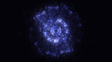 Soyut mavi fraktal ışık arkaplanı 3 boyutlu oluşturuluyor