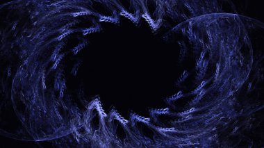 Soyut mavi fraktal ışık arkaplanı 3 boyutlu oluşturuluyor