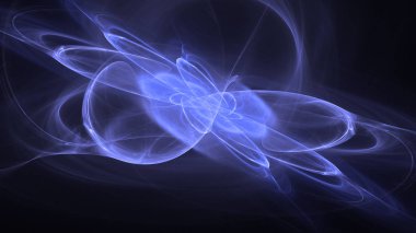 Soyut mavi fraktal ışık arkaplanı 3 boyutlu oluşturuluyor