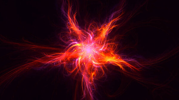 3D рендеринг абстрактного красного фрактального света