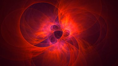 Soyut kırmızı fraktal ışık arkaplanı 3 boyutlu oluşturuluyor