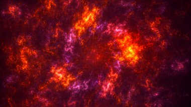 Soyut kırmızı fraktal ışık arkaplanı 3 boyutlu oluşturuluyor