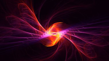 Soyut kırmızı fraktal ışık arkaplanı 3 boyutlu oluşturuluyor