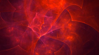 Soyut kırmızı fraktal ışık arkaplanı 3 boyutlu oluşturuluyor