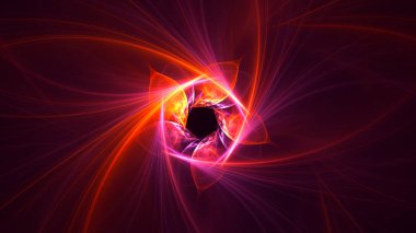 Soyut kırmızı fraktal ışık arkaplanı 3 boyutlu oluşturuluyor