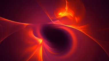 Soyut kırmızı fraktal ışık arkaplanı 3 boyutlu oluşturuluyor