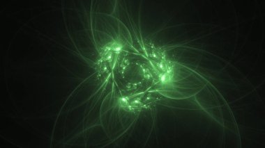 3D render soyut yeşil fraktal açık renkli