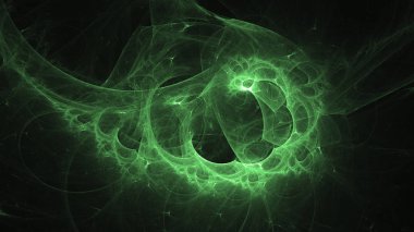 3D render soyut yeşil fraktal açık renkli