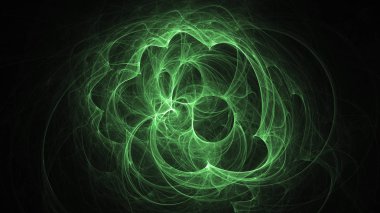 3D render soyut yeşil fraktal açık renkli