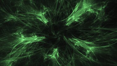 3D render soyut yeşil fraktal açık renkli