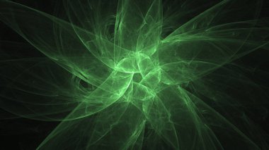 3D render soyut yeşil fraktal açık renkli