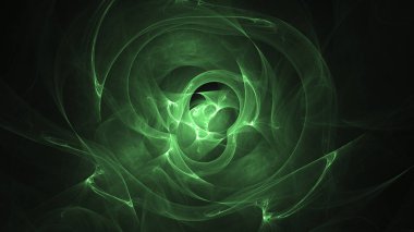3D render soyut yeşil fraktal açık renkli