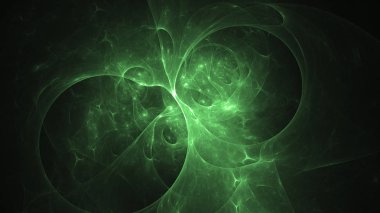 3D render soyut yeşil fraktal açık renkli