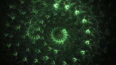 3D render soyut yeşil fraktal açık renkli