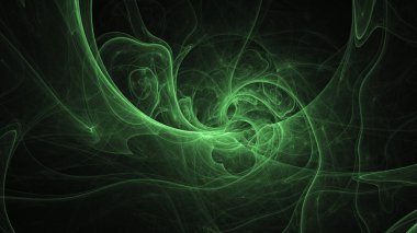 3D render soyut yeşil fraktal açık renkli