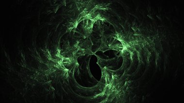 3D render soyut yeşil fraktal açık renkli