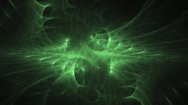 3D render soyut yeşil fraktal açık renkli
