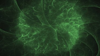 3D render soyut yeşil fraktal açık renkli