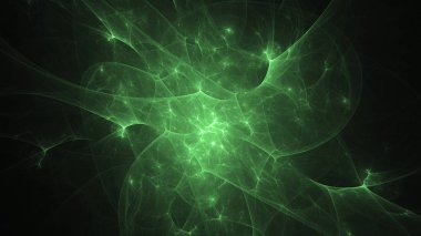 3D render soyut yeşil fraktal açık renkli