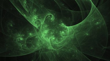 3D render soyut yeşil fraktal açık renkli