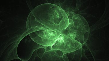3D render soyut yeşil fraktal açık renkli