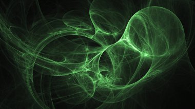 3D render soyut yeşil fraktal açık renkli