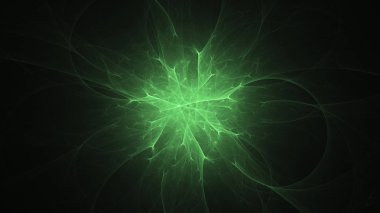 3D render soyut yeşil fraktal açık renkli