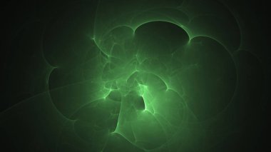 3D render soyut yeşil fraktal açık renkli