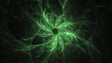 3D render soyut yeşil fraktal açık renkli